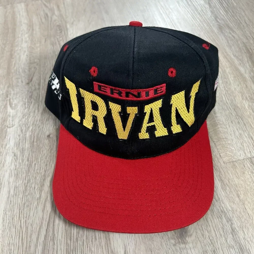 Vintage Ernie Irvan NASCAR Hat Snapback Black Red Racing KC Cap